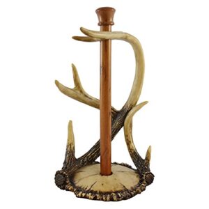 pine ridge 14.5″ updated countertop antler paper towel holder – antler collection, rustic design magnetic base towel holder for home, hunting cabin and lodge