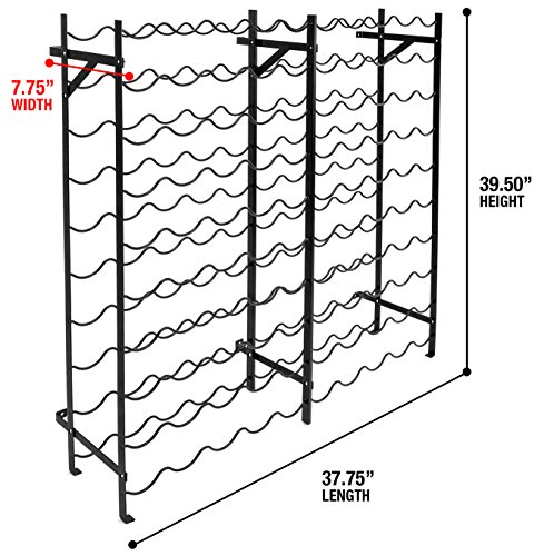 Sorbus Wine Rack Free Standing Floor Stand - Racks Hold 75 Bottles of Your Favorite Wine - Large Capacity Elegant Wine Storage for Any Bar, Wine Cellar, Kitchen, Dining Room, etc (100 Bottles)