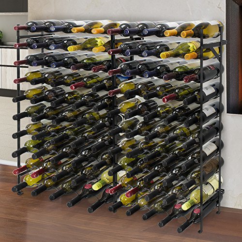 Sorbus Wine Rack Free Standing Floor Stand - Racks Hold 75 Bottles of Your Favorite Wine - Large Capacity Elegant Wine Storage for Any Bar, Wine Cellar, Kitchen, Dining Room, etc (100 Bottles)