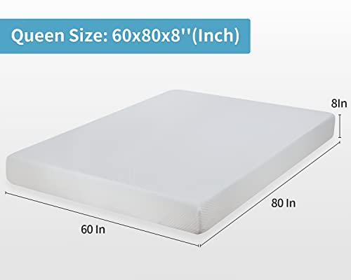 Gel Memory Foam Mattress 8 Inch Mattress Medium-Firm Mattress for Soundly Sleep CertiPUR-US Mattress in a Box for Pressure Relief & Cooler Sleep, Queen