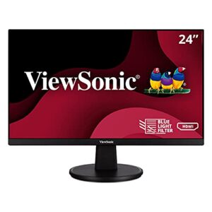 viewsonic va2447-mh 24 inch full hd 1080p monitor with ultra-thin bezel, adaptive sync, 75hz, eye care, hdmi, vga inputs for home and office