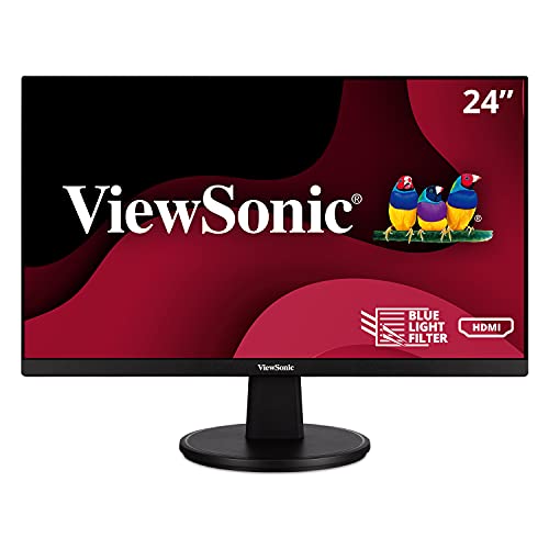 ViewSonic VA2447-MH 24 Inch Full HD 1080p Monitor with Ultra-Thin Bezel, Adaptive Sync, 75Hz, Eye Care, HDMI, VGA Inputs for Home and Office