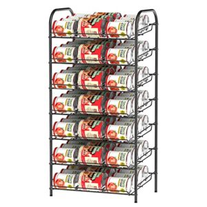 can rack organizer 7 tier can storage dispenser holds up to 84 cans for food storage can storage rack holders for kitchen cabinet or pantry, black