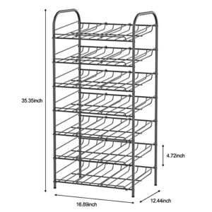 Can Rack Organizer 7 Tier Can Storage Dispenser Holds up to 84 Cans for Food Storage Can Storage Rack Holders for Kitchen Cabinet or Pantry, Black