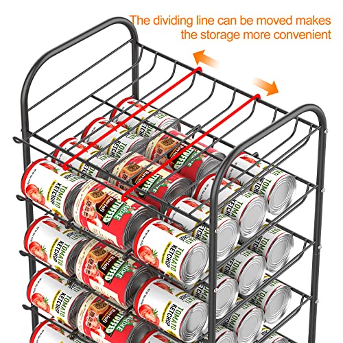 Can Rack Organizer 7 Tier Can Storage Dispenser Holds up to 84 Cans for Food Storage Can Storage Rack Holders for Kitchen Cabinet or Pantry, Black