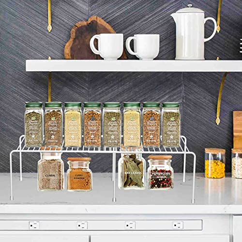 Homics Expandable Cabinet Storage Organizer Shelf, Freezer Shelf Kitchen Cabinet Pantry Spice Rack for Plate Cup Organizer with Scratch Resistant Feet