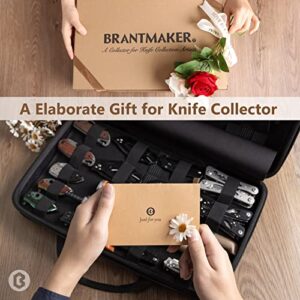 BRANTMAKER Knife Case, Knife Display Case for 61+ Pocket Knives, Knife Collection Case with Portable Shoulder Strap, for EDC Mini Knife / Fixed Blade Knife (Box Only)