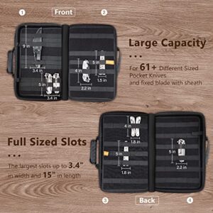 BRANTMAKER Knife Case, Knife Display Case for 61+ Pocket Knives, Knife Collection Case with Portable Shoulder Strap, for EDC Mini Knife / Fixed Blade Knife (Box Only)