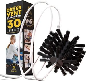 the original dryer vent cleaner kit -(30-feet) innovative duct lint remover reusable strong nylon| flexible lint brush with drill attachment for faster cleaning