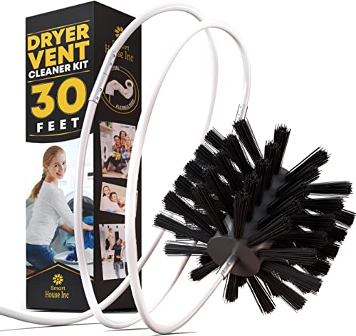 The Original Dryer Vent Cleaner Kit -(30-Feet) Innovative Duct Lint Remover Reusable Strong Nylon| Flexible Lint Brush with Drill Attachment for Faster Cleaning