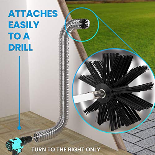 The Original Dryer Vent Cleaner Kit -(30-Feet) Innovative Duct Lint Remover Reusable Strong Nylon| Flexible Lint Brush with Drill Attachment for Faster Cleaning