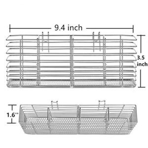 Slideep Stainless Steel Cutlery Utensil Holder Silverware Organizer Rack with Hooks Removable Drying Rack Silverware Holder Utensil Cutlery Basket Kitchen Dish Drainer Dish Drying Rack