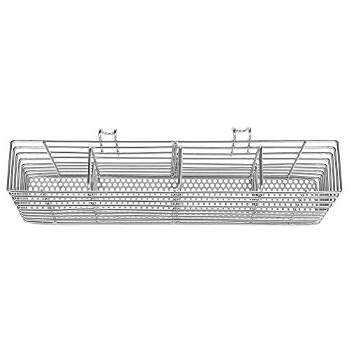 Slideep Stainless Steel Cutlery Utensil Holder Silverware Organizer Rack with Hooks Removable Drying Rack Silverware Holder Utensil Cutlery Basket Kitchen Dish Drainer Dish Drying Rack