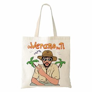 canvas tote bag for women girls aesthetic un verano bunny sin ti cloth tote shopping bags school shoulder bag reusable bag