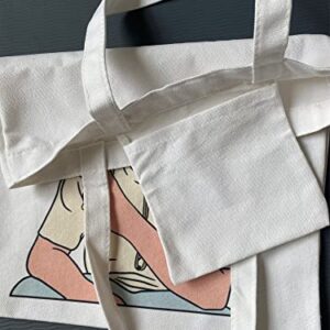 Canvas Tote Bag for women girls Aesthetic un verano Bunny sin ti Cloth Tote Shopping Bags School Shoulder Bag Reusable Bag