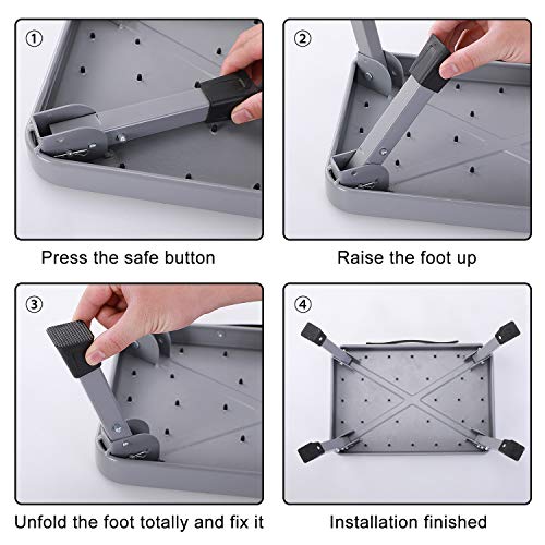 Topfun Step Stool, Non-Slip Large Platform Safe Load--ANSI-ASC A14.11-2018 American National Standard, Sturdy Steel 1-StepFolding Stools for Kids Adults Seniors at Indoor Outdoor( Grey, 7inch Height)