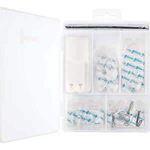 Command Variety Pack, Picture Hanging Strips, Wire Hooks and Wall Hooks, Damage Free Hanging Clear Variety Pack for Up to 19 Items, 1 Kit