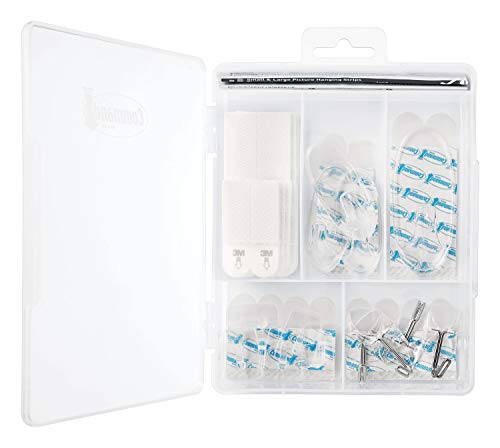 Command Variety Pack, Picture Hanging Strips, Wire Hooks and Wall Hooks, Damage Free Hanging Clear Variety Pack for Up to 19 Items, 1 Kit