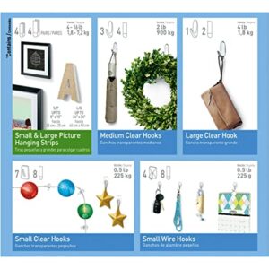 Command Variety Pack, Picture Hanging Strips, Wire Hooks and Wall Hooks, Damage Free Hanging Clear Variety Pack for Up to 19 Items, 1 Kit