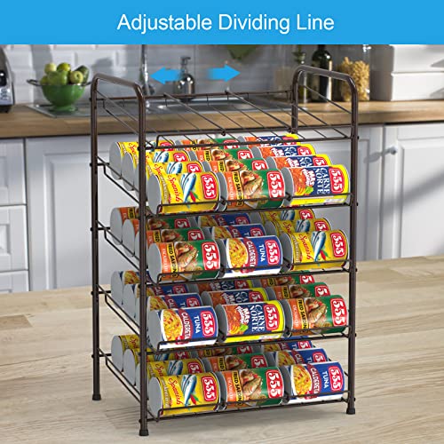 Can Rack Organizer 5 Tier Can Storage Dispensers Rack Holder for Pantry, Kitchen Cabinets, Storage for to 60 Cans(Brown)