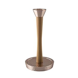 nusteel nu steel tg-kpth-17ch hammered copper standing easy one-handed tear kitchen dispenser with weighted base for standard paper towel holder wall mount, polished wood