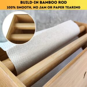 eBun Bamboo Paper Towel Dispenser - Multifold, C Fold & Trifold Paper Towel Holder, Wood Bathroom Wall Mount Napkin Dispenser, Folded Towel Holder Countertop, Commercial Hand Towel Dispenser