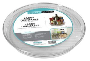 kitchen spaces large lazy susan turntable, kitchen organizer, trendy home décor, easy reach cabinet organization, clear (1463a6-amz)