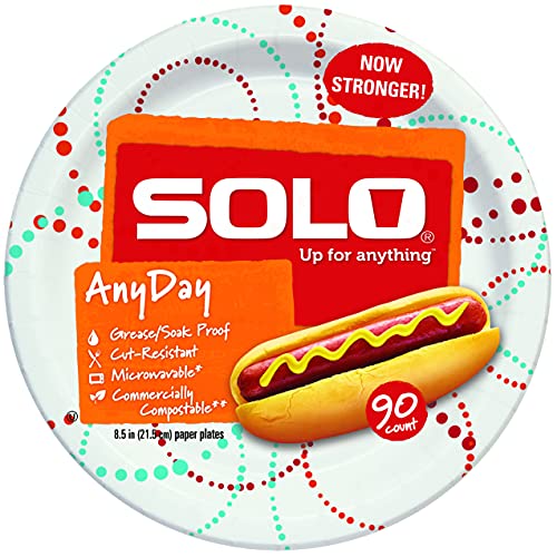 Solo Any Day Paper Plates, 8.5 Inch, 360 Count