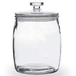 folinstall wide mouth apothecary jar with lid, 0.5 gallon glass jar for kitchen storage and laundry room organization, 72 oz clear glass container for cookie, candy, sugar, flour, nuts