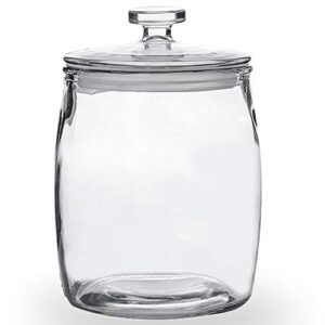 Folinstall Wide Mouth Apothecary Jar with Lid, 0.5 Gallon Glass Jar for Kitchen Storage and Laundry Room Organization, 72 oz Clear Glass Container for Cookie, Candy, Sugar, Flour, Nuts