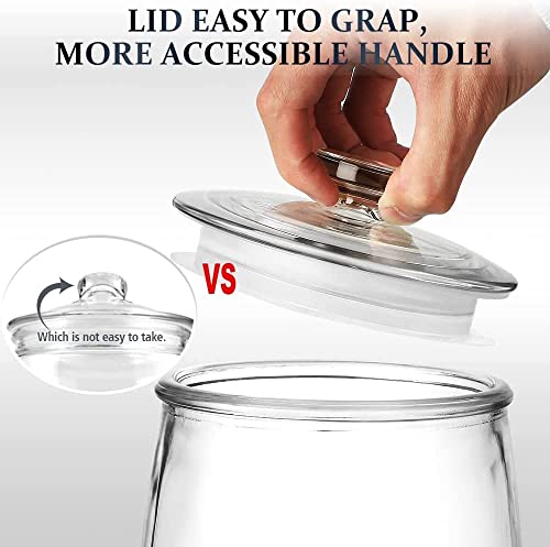 Folinstall Wide Mouth Apothecary Jar with Lid, 0.5 Gallon Glass Jar for Kitchen Storage and Laundry Room Organization, 72 oz Clear Glass Container for Cookie, Candy, Sugar, Flour, Nuts