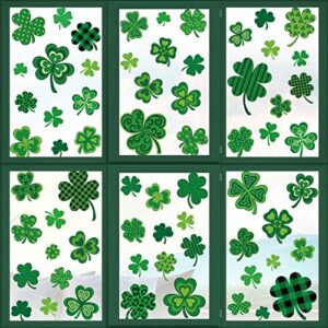 st patricks day window clings, double-side quality printed shamrock decorations for st patrick’s day, lucky irish decals party ornaments…