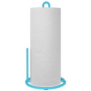 blue donuts square cast iron paper towel holder countertop – easy one-handed tear paper towel holder, modern paper towel holder, turquoise paper towel dispenser countertop