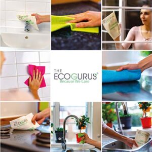 The EcoGurus {Improved} Swedish Dishcloths for Kitchen, Original Made in Sweden (10x Assorted) Multi-Surface Swedish Dish Cloths, Cellulose & Cotton Swedish Dishtowels, No Odor