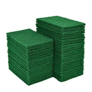 yoleshy 40 pcs scouring pad, dish scrubber scouring pads,4.5 x 6 inch green reusable household scrub pads for dishes, kitchen scrubbers & metal grills