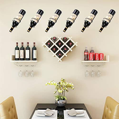 Hipiwe Pack of 6 Wall Mounted Wine Racks - Red Wine Bottle Display Holder with Screws, Metal Hanging Wine Rack Organizer