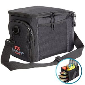 Rockland Guard - Insulated Meal Prep Bag Cooler - Portable Hot or Cold Lunch Box for Meal Management at Work, Gym or Travel. (Black)