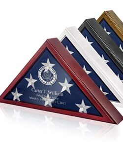 smartchoice personalized flag case for american veteran flag 9.5 x 5 feet flag display case for burial flag wall mounted flag box display case for burial flag to display folded flag glass front.