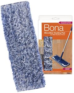 bona microfiber dusting pad, for hardwood and hard-surface floors, fits bona family of mops