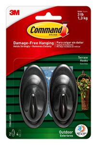 command 17086s-aw-e outdoor terrace, medium, slate, 2-hooks (17086s-awes), 0, 2 count