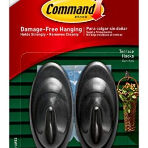 Command 17086S-AW-E Outdoor Terrace, Medium, Slate, 2-Hooks (17086S-AWES), 0, 2 Count