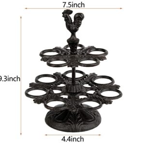 Vixdonos Rustic Egg Holder Iron Egg Rack Rooster Egg Tray for 12 Fresh Eggs