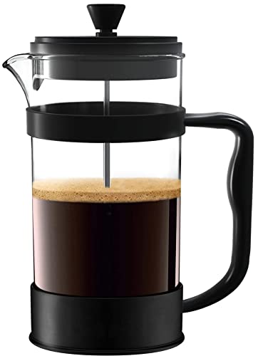 Utopia Kitchen 34 Ounce French Press Espresso and Tea Maker with Triple Filters, Stainless Steel Plunger and Heat Resistant Borosilicate Glass - Black