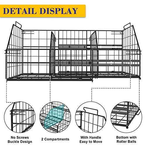 Can Storage Dispenser,Capacity Adjustable Can Storage Basket with Handles,Large Canned Food Basket for Kitchen Cabinet Organizer or Pantry Countertop,Soda,Snack,Black