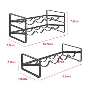 2 Tier Wine Rack，Tabletop Stackable Wine Rack Freestanding Wine Racks Countertop for Kitchen Pantry Cabinet for Kitchen, Bar, Pantry, Wine Cellar, Basement, Countertop, Cabinet