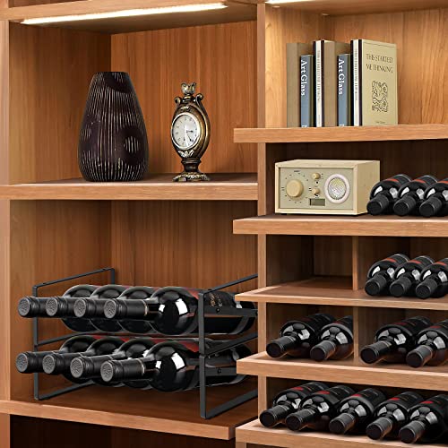 2 Tier Wine Rack，Tabletop Stackable Wine Rack Freestanding Wine Racks Countertop for Kitchen Pantry Cabinet for Kitchen, Bar, Pantry, Wine Cellar, Basement, Countertop, Cabinet