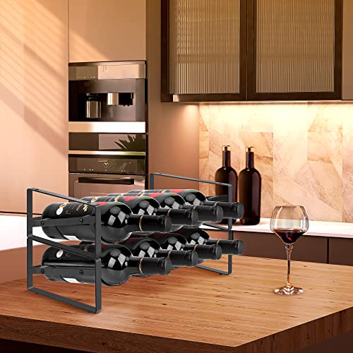 2 Tier Wine Rack，Tabletop Stackable Wine Rack Freestanding Wine Racks Countertop for Kitchen Pantry Cabinet for Kitchen, Bar, Pantry, Wine Cellar, Basement, Countertop, Cabinet