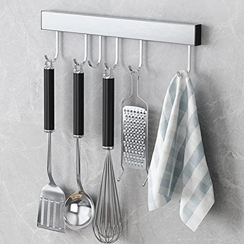 RR RAXMIN Utensil Racks with 10 hooks 16 Inch Kitchen Utensil Holders Punch Free Hanging Utensil Rack Multifunctional (16 inch)