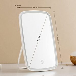 NEZZOE Makeup Mirror Touch Screen Vanity Mirror with LED Brightness Adjustable Portable USB Rechargeable