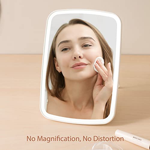 NEZZOE Makeup Mirror Touch Screen Vanity Mirror with LED Brightness Adjustable Portable USB Rechargeable